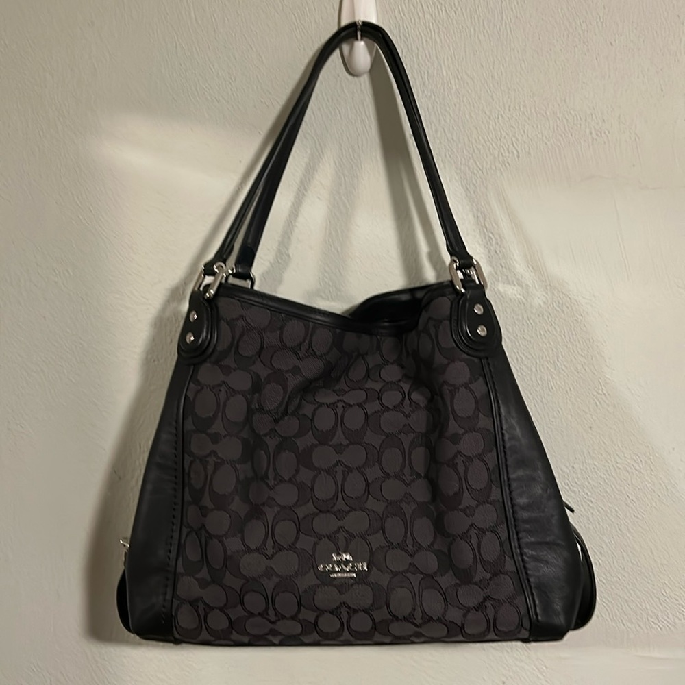 Coach Jacquard handbag with matching wallet.